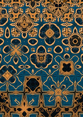 Abstract Blue and Gold Pattern