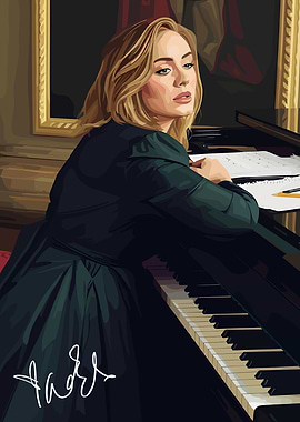 Adele at the Piano Digital Art