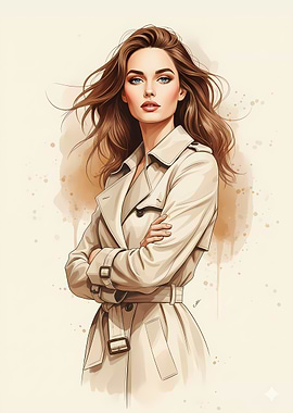 Woman in Trench Coat Portrait