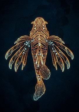 Lionfish Illustration on Dark Background