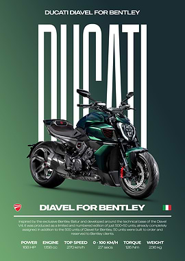 Ducati Diavel for Bentley Motorcycle Poster