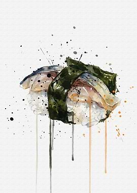 Watercolor Narezushi Sushi Art