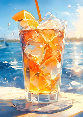 Iced Tea with Orange Slice