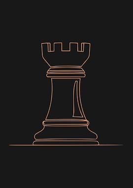 Chess Rook Minimalist Line Art (light version)