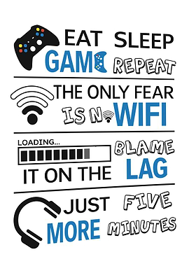 Eat Sleep Game Repeat Gaming Poster