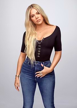 Khloe Kardashian in Black Top and Jeans