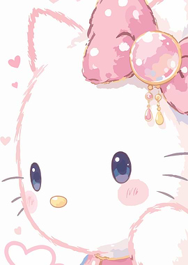 Cute Hello Kitty Pink Portrait