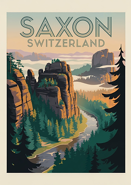 Saxon Switzerland Landscape Art Print