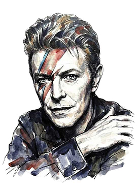 David Bowie Watercolor Portrait