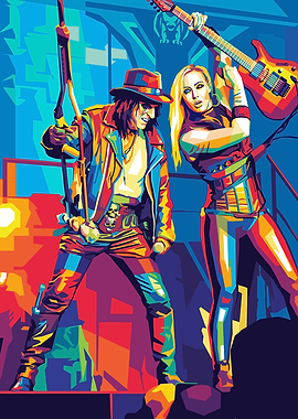 Alice Cooper and Nita Strauss Illustration