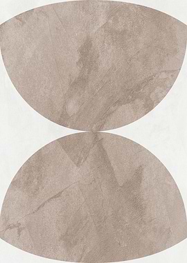 Abstract Beige Circles Minimalist Art