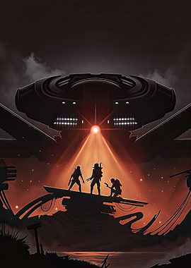 Sci-Fi Encounter with Spaceship