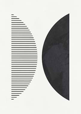 Minimalist Geometric Art with Semicircles