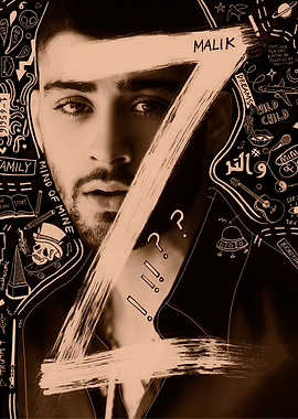 Zayn Malik Portrait with Doodle Art