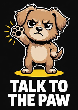 Talk to the Paw Grumpy Dog Cartoon