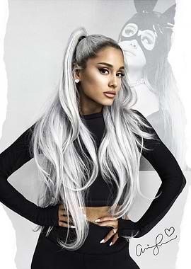 Ariana Grande Silver Hair Portrait