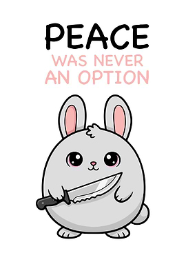 Cute Bunny with Knife Illustration