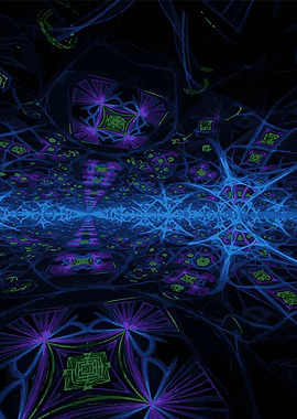 Abstract Geometric Pattern in Blue and Purple