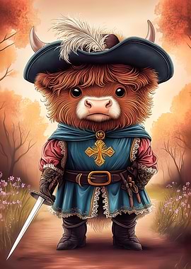 Highland Cow Musketeer