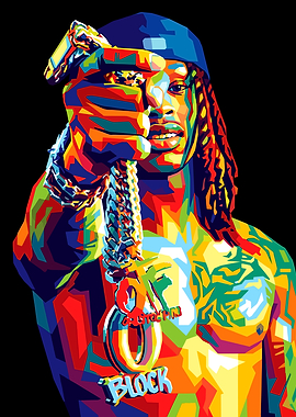 King Von Colorful Pop Art Portrait