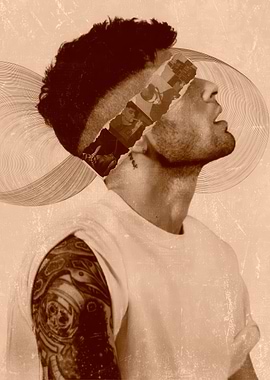 Abstract Portrait with Tattooed Arm