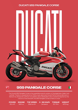 Ducati 959 Panigale Corse Motorcycle Poster