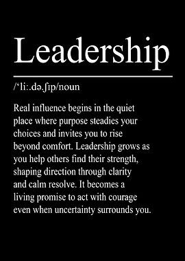 Leadership Definition – Black | Minimalist Typography Poster
