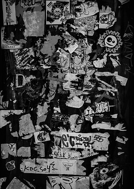 Black and White Sticker Collage