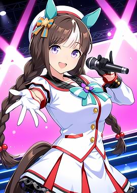 Uma Musume Girl Singing on Stage