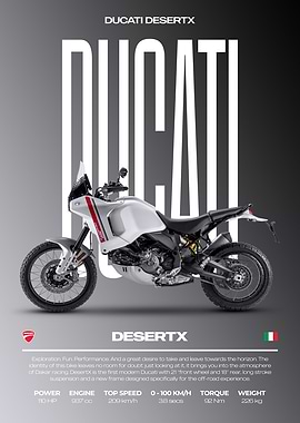 Ducati DesertX Motorcycle Poster