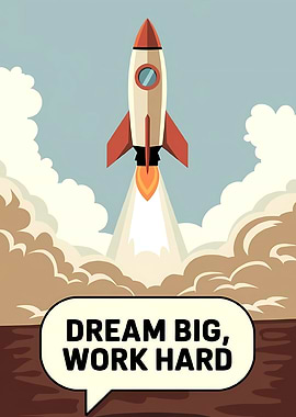 Rocket Launch with Motivational Message