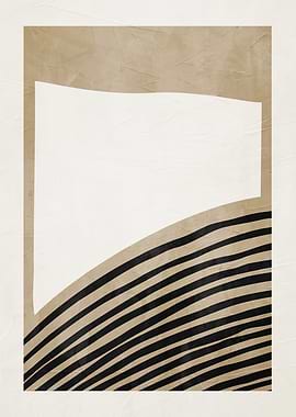 Abstract Beige and Black Striped Art