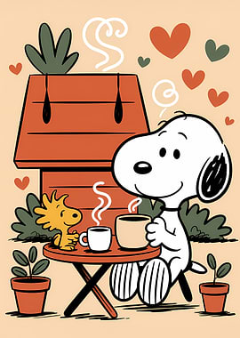 Snoopy and Woodstock Coffee Break