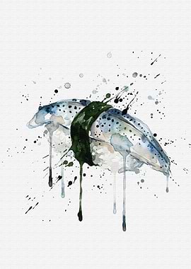Watercolor Sushi Kohada Nigiri Art