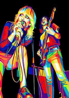 Colorful Rock Band Performance Art