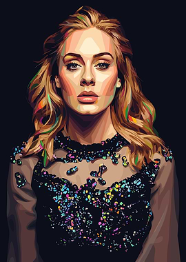 Adele Portrait Digital Art