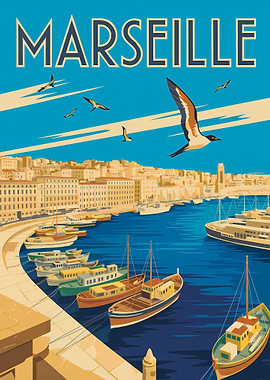 Marseille Travel Poster