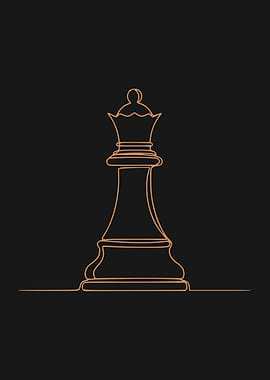 Chess Queen Minimalist Line Art (light version)