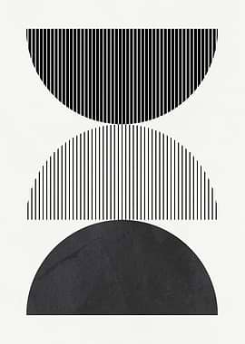 Minimalist Geometric Black and White Art