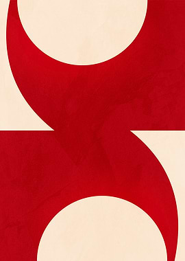 Abstract Red and Beige Geometric Design