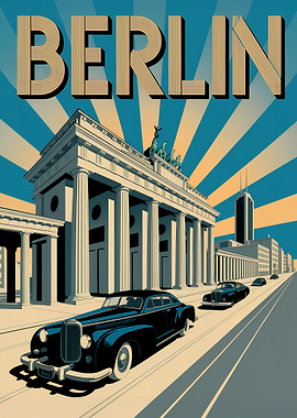 Berlin Travel Poster Art Deco Style
