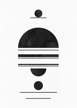 Minimalist Geometric Black and White Art