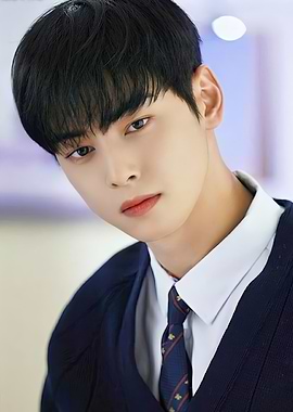 Cha Eun-woo portrait in school uniform