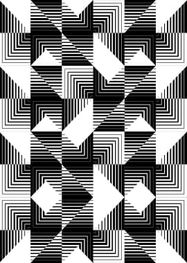 Abstract Black and White Geometric Pattern
