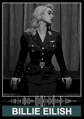 Billie Eilish in Military Uniform Poster