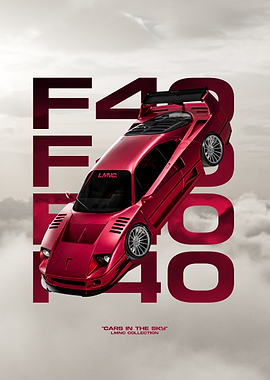 Red F40 In The Sky