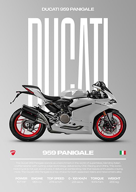 Ducati 959 Panigale Motorcycle Poster