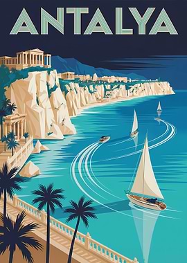 Antalya Travel Poster