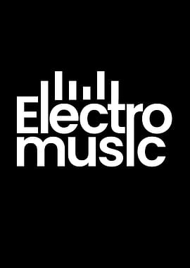 Electro Music Black and White Poster