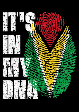 Guyana Flag Fingerprint DNA Pride
